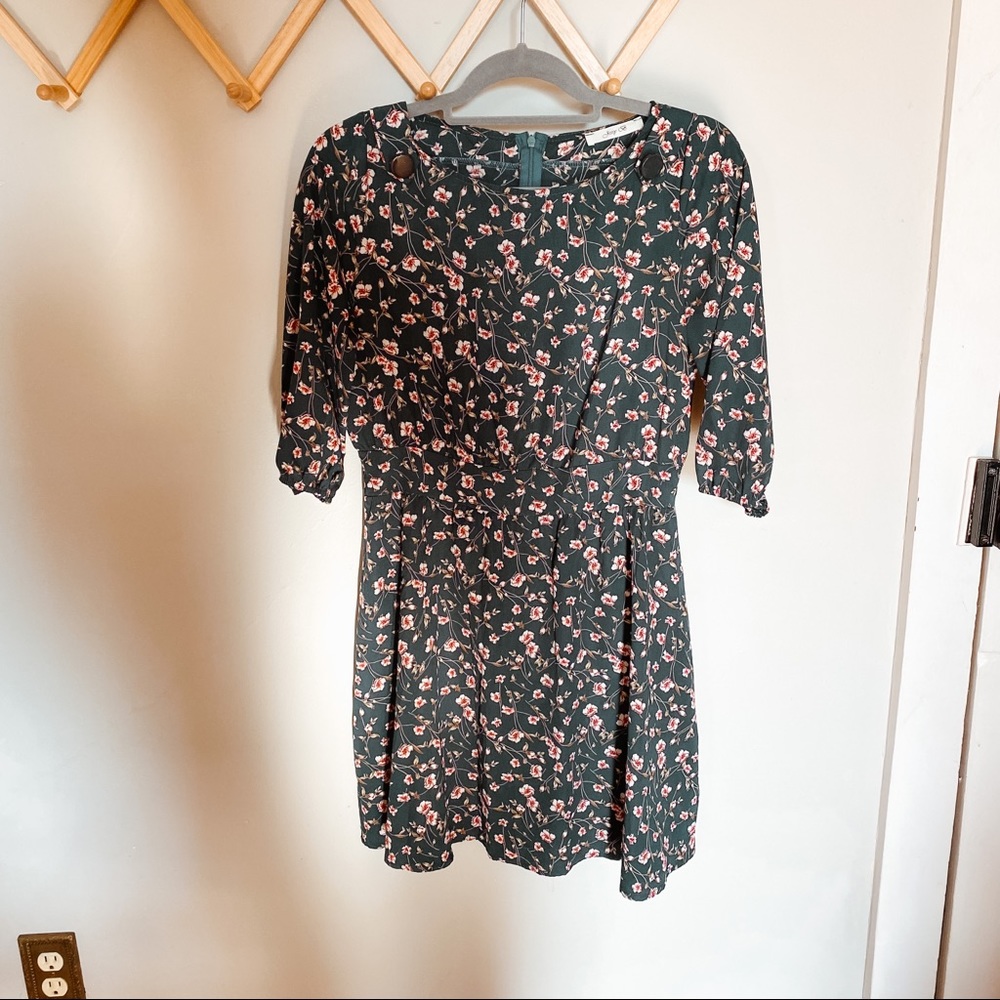 Modcloth Floral Green Dress